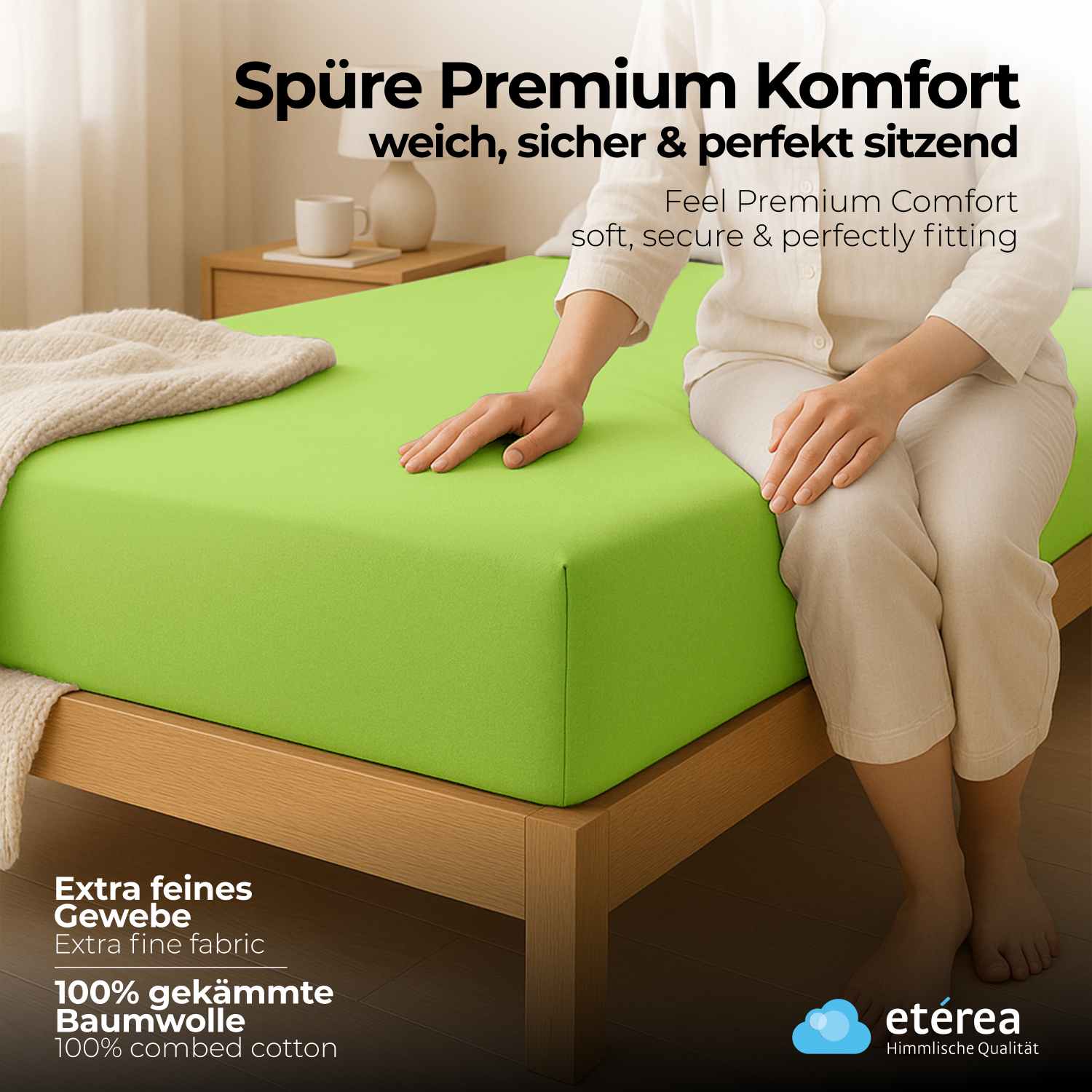 etérea Extra Jersey Spannbettlaken Orange 180x200 - 200x220 cm
