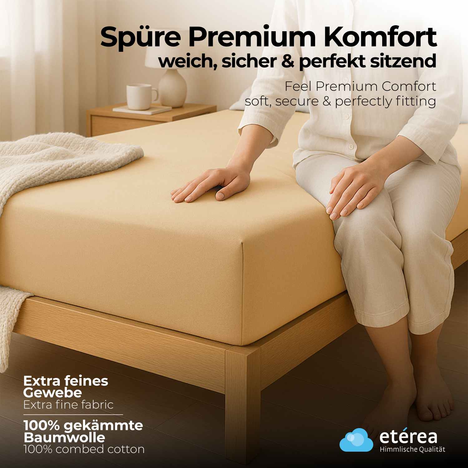 etérea Extra Jersey Spannbettlaken Orange 180x200 - 200x220 cm