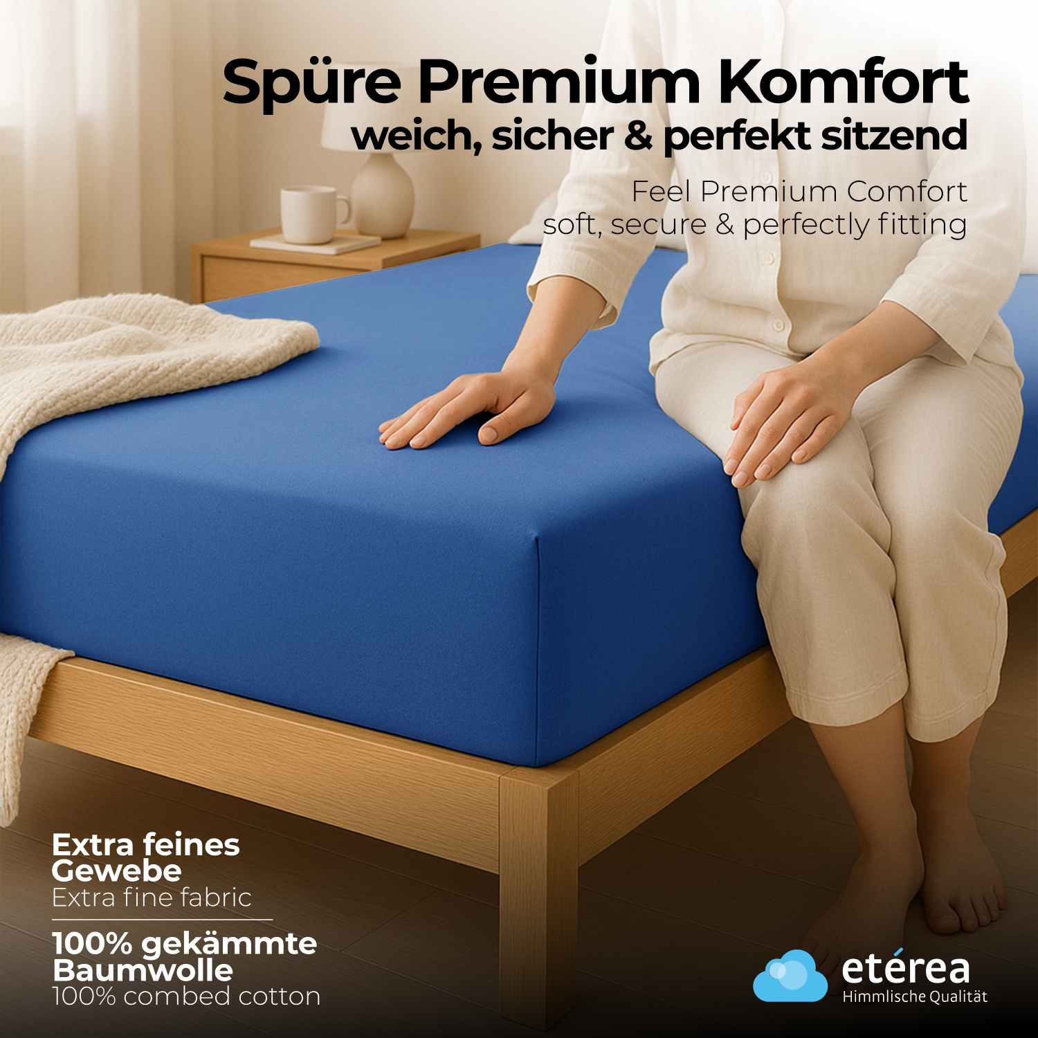 etérea Extra Jersey Spannbettlaken Orange 180x200 - 200x220 cm