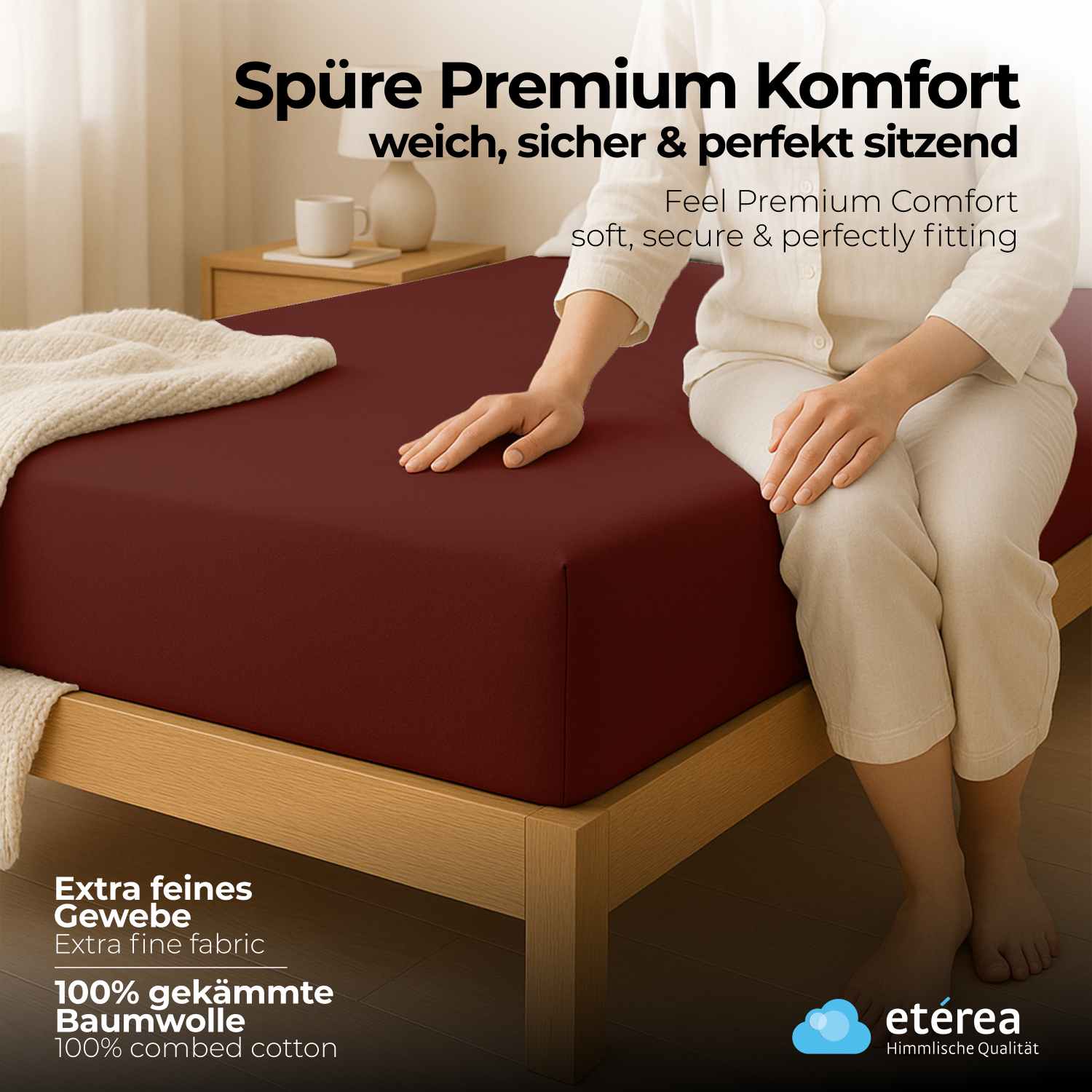 etérea Extra Jersey Spannbettlaken Orange 180x200 - 200x220 cm