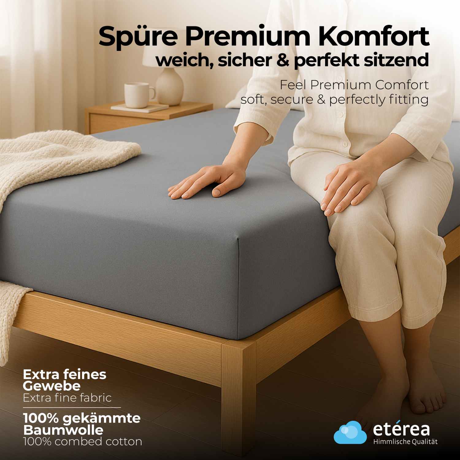 etérea Extra Jersey Spannbettlaken Orange 180x200 - 200x220 cm