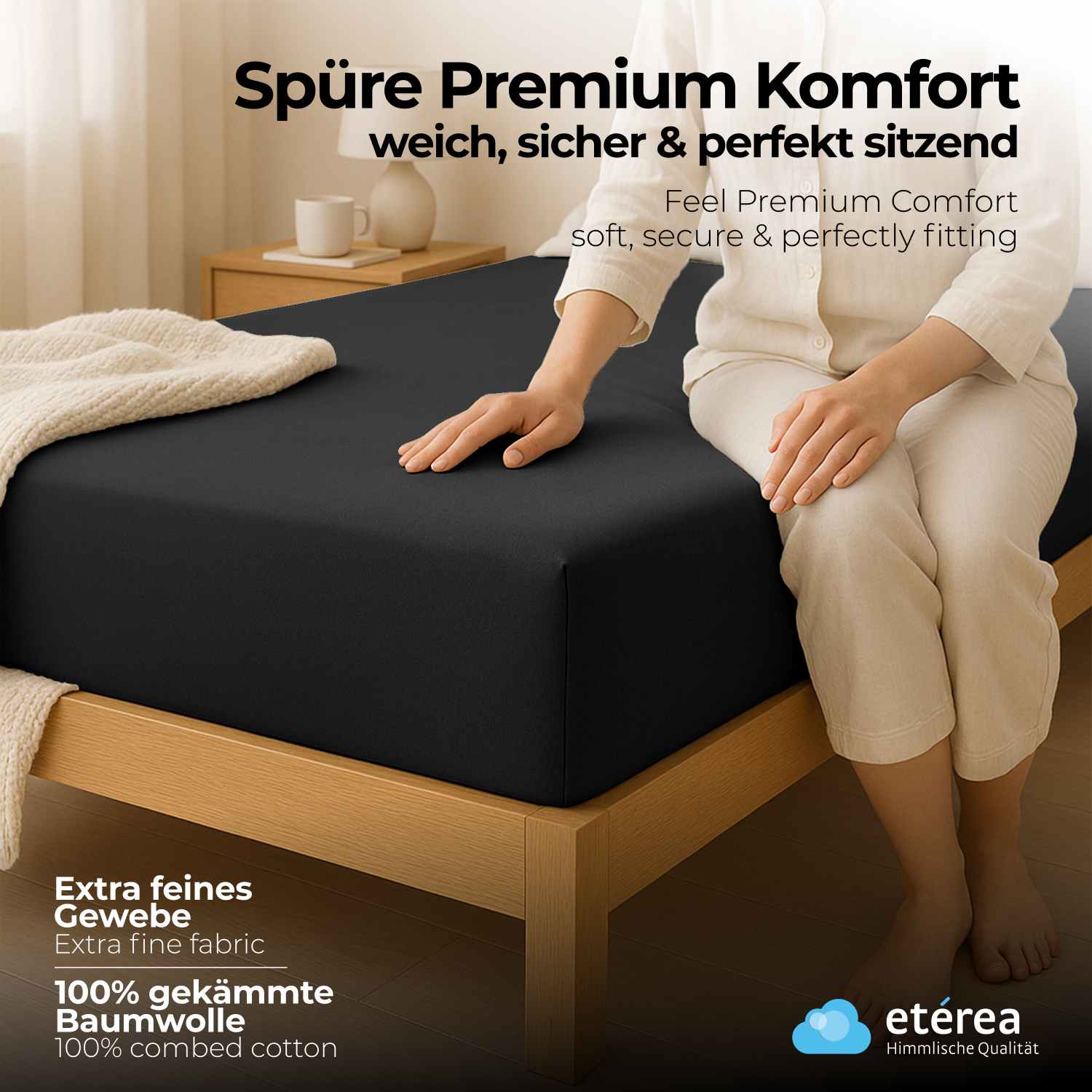 etérea Extra Jersey Spannbettlaken Orange 180x200 - 200x220 cm