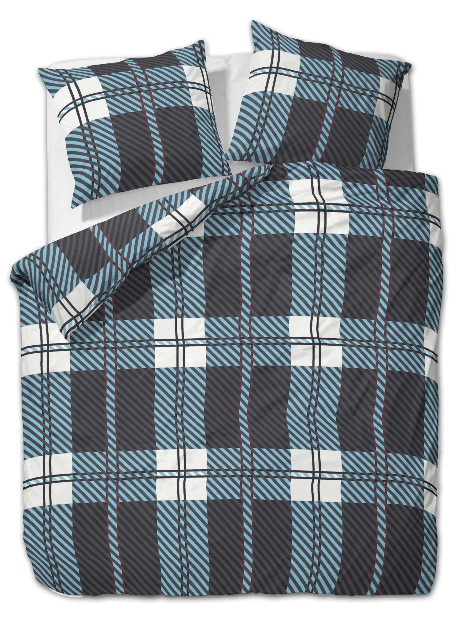 etérea Renforcé Bettwäsche Blockberry Grau und Blau