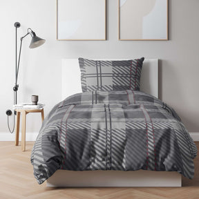 etérea Renforcé Bettwäsche Blockberry Grau und Blau