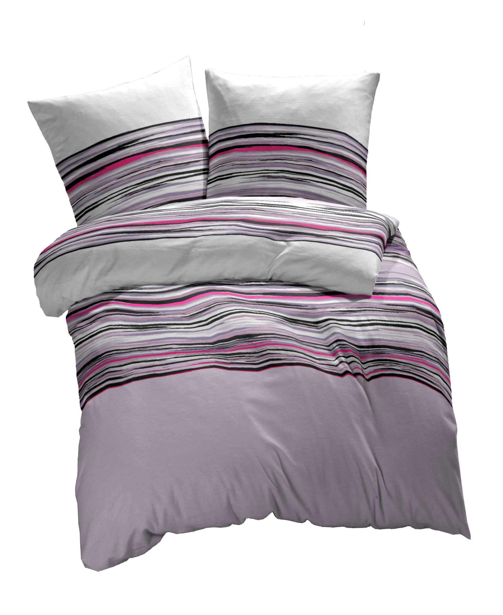 etérea Renforcé Bettwäsche Jeanine Violett und Sand
