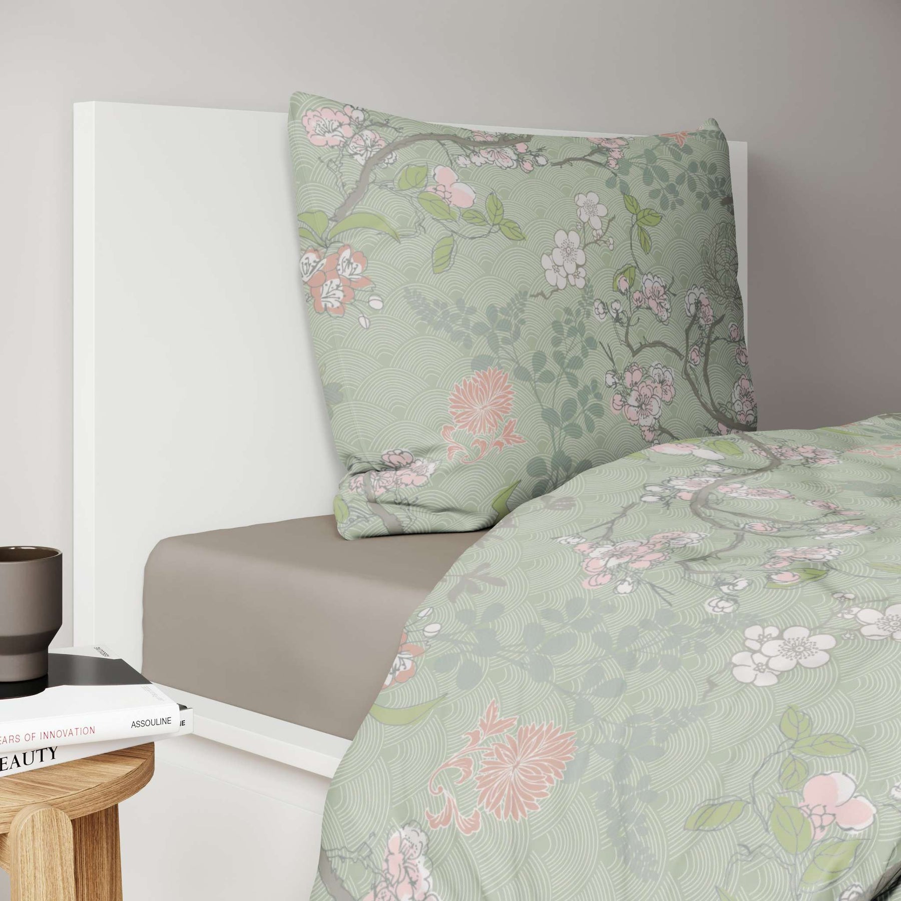 etérea Renforcé Bettwäsche Mikko Grün Rose