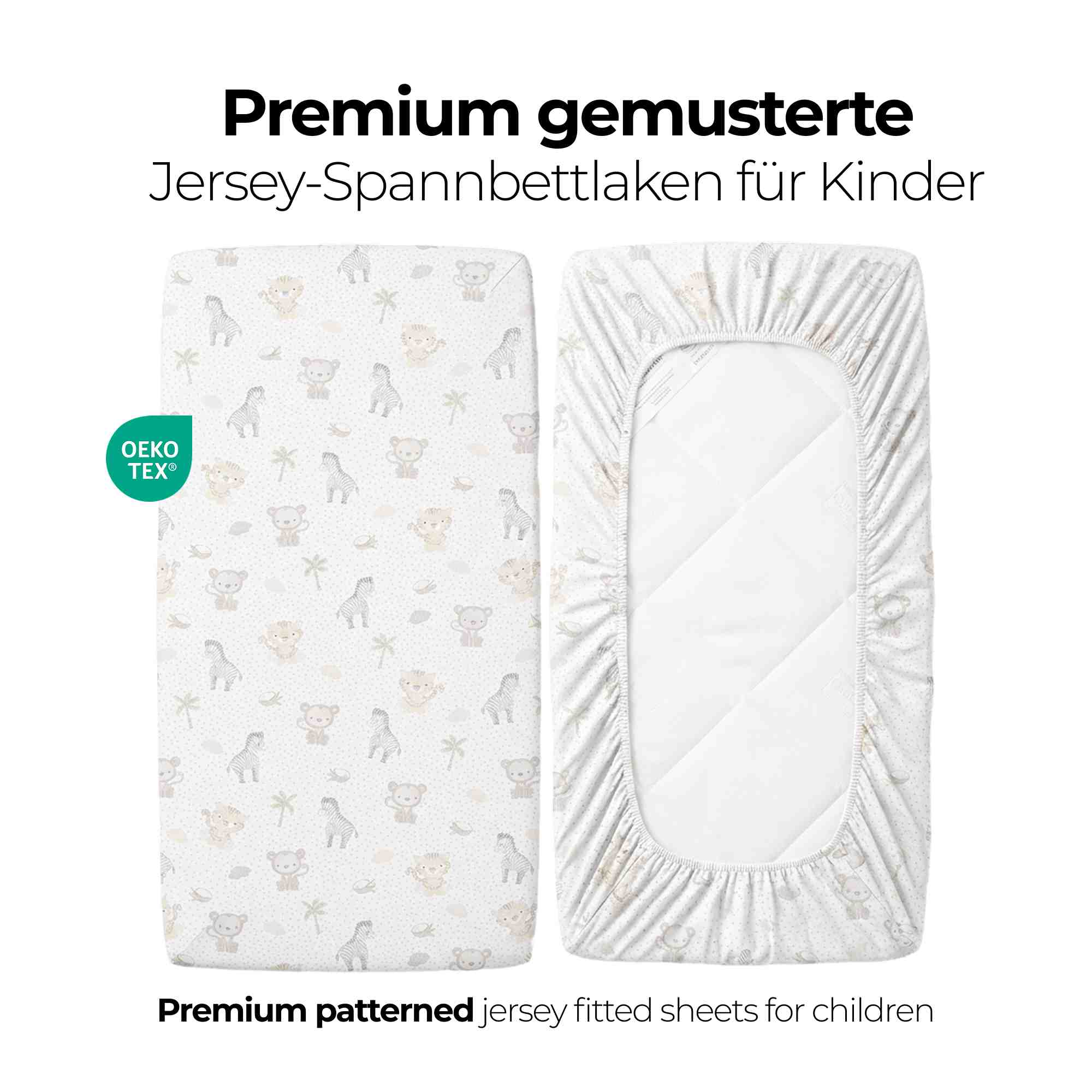 timitama Jersey Spannbettlaken - 2tlg. Set für Baby Kinder - 60x120 - 70x140 cm