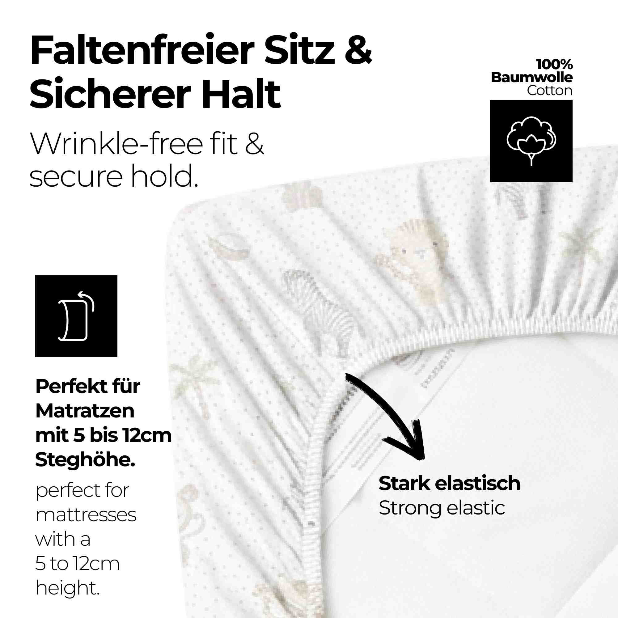 timitama Jersey Spannbettlaken - 2tlg. Set für Baby Kinder - 60x120 - 70x140 cm