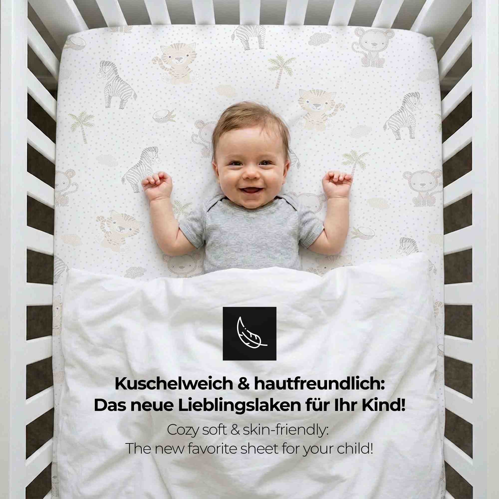 timitama Jersey Spannbettlaken - 2tlg. Set für Baby Kinder - 60x120 - 70x140 cm