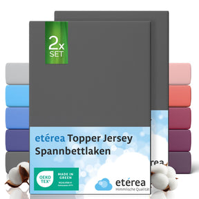 etérea 2 Stück Comfort Jersey Topper Spannbettlaken