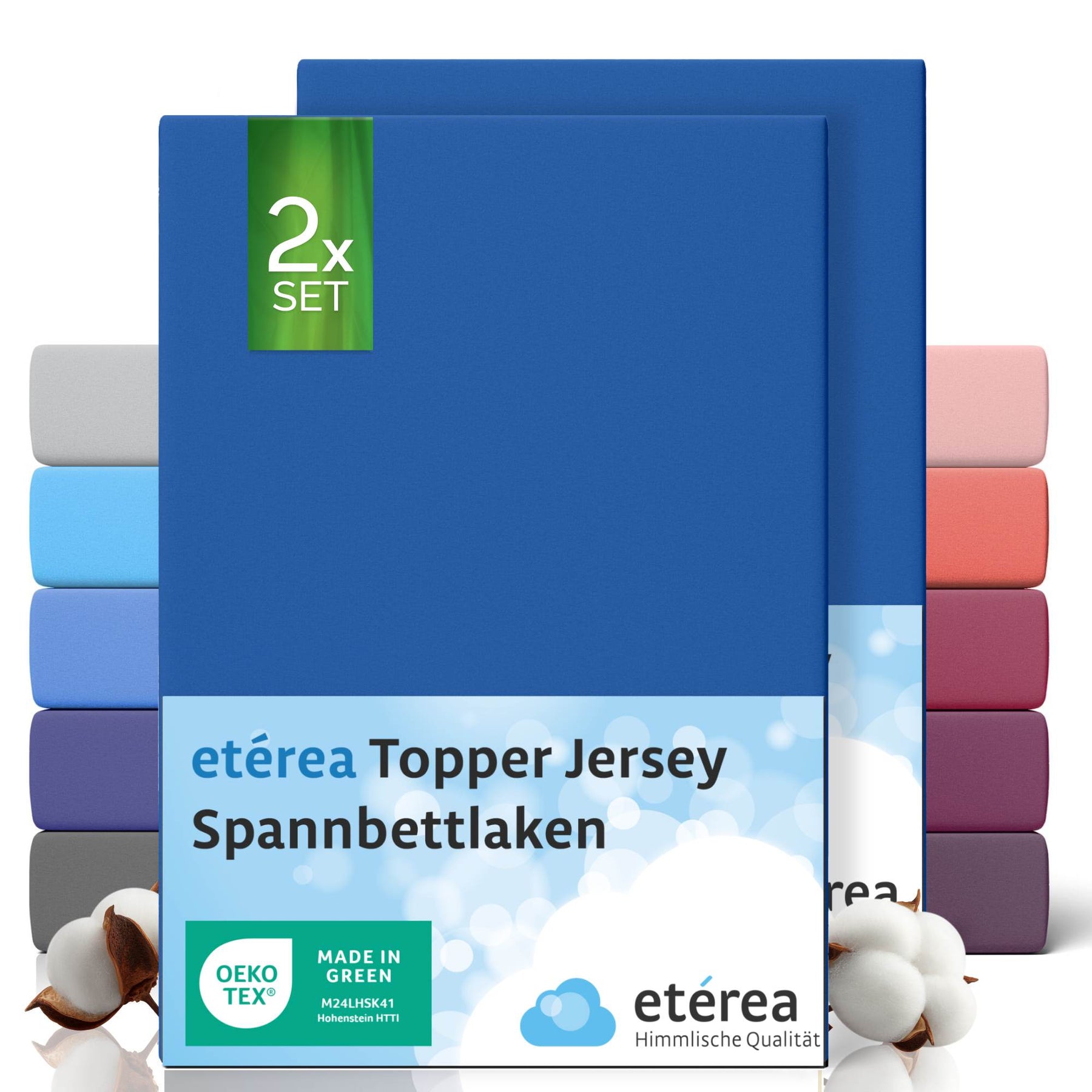 etérea 2 Stück Comfort Jersey Topper Spannbettlaken