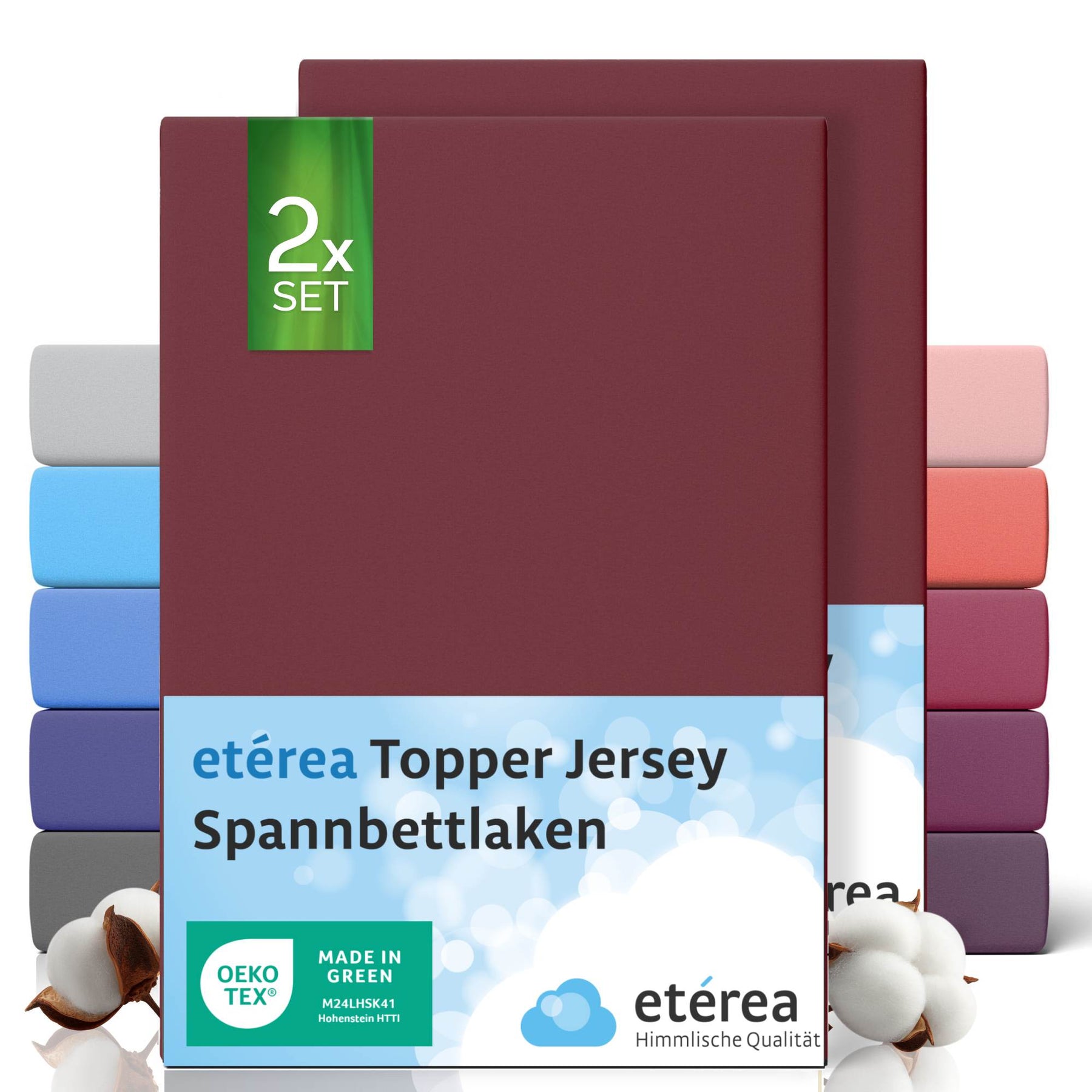etérea 2 Stück Comfort Jersey Topper Spannbettlaken