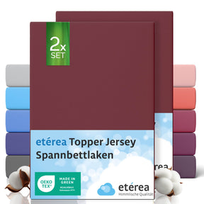 etérea 2 Stück Comfort Jersey Topper Spannbettlaken