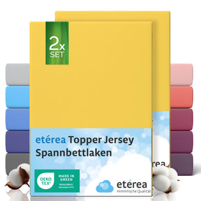 etérea 2 Stück Comfort Jersey Topper Spannbettlaken