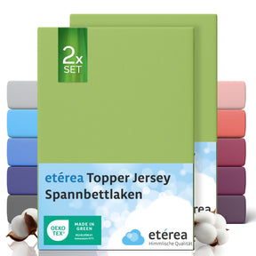 etérea 2 Stück Comfort Jersey Topper Spannbettlaken