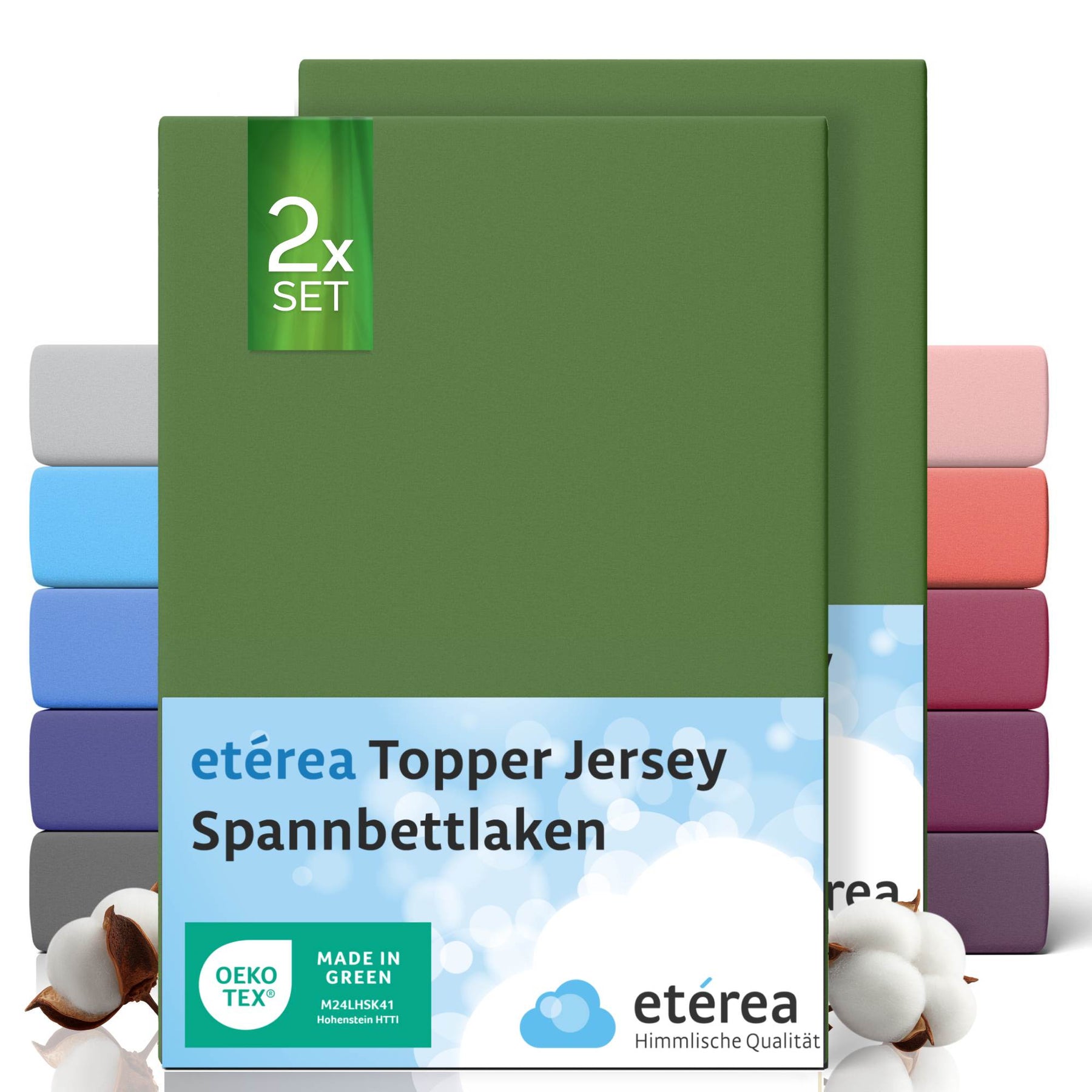 etérea 2 Stück Comfort Jersey Topper Spannbettlaken