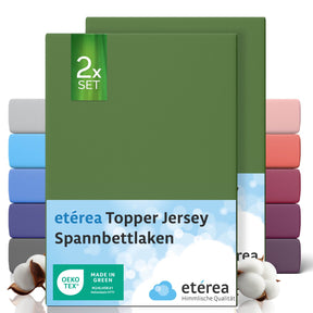 etérea 2 Stück Comfort Jersey Topper Spannbettlaken