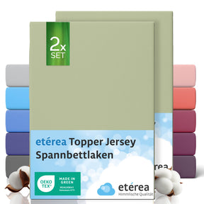 etérea 2 Stück Comfort Jersey Topper Spannbettlaken