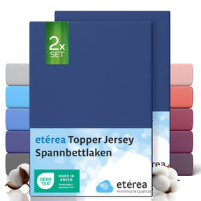 etérea 2 Stück Comfort Jersey Topper Spannbettlaken