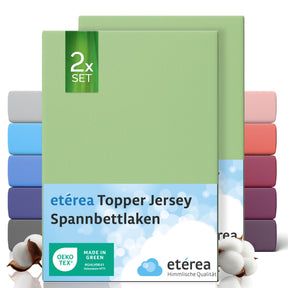 etérea 2 Stück Comfort Jersey Topper Spannbettlaken