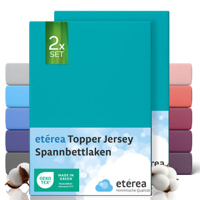 etérea 2 Stück Comfort Jersey Topper Spannbettlaken