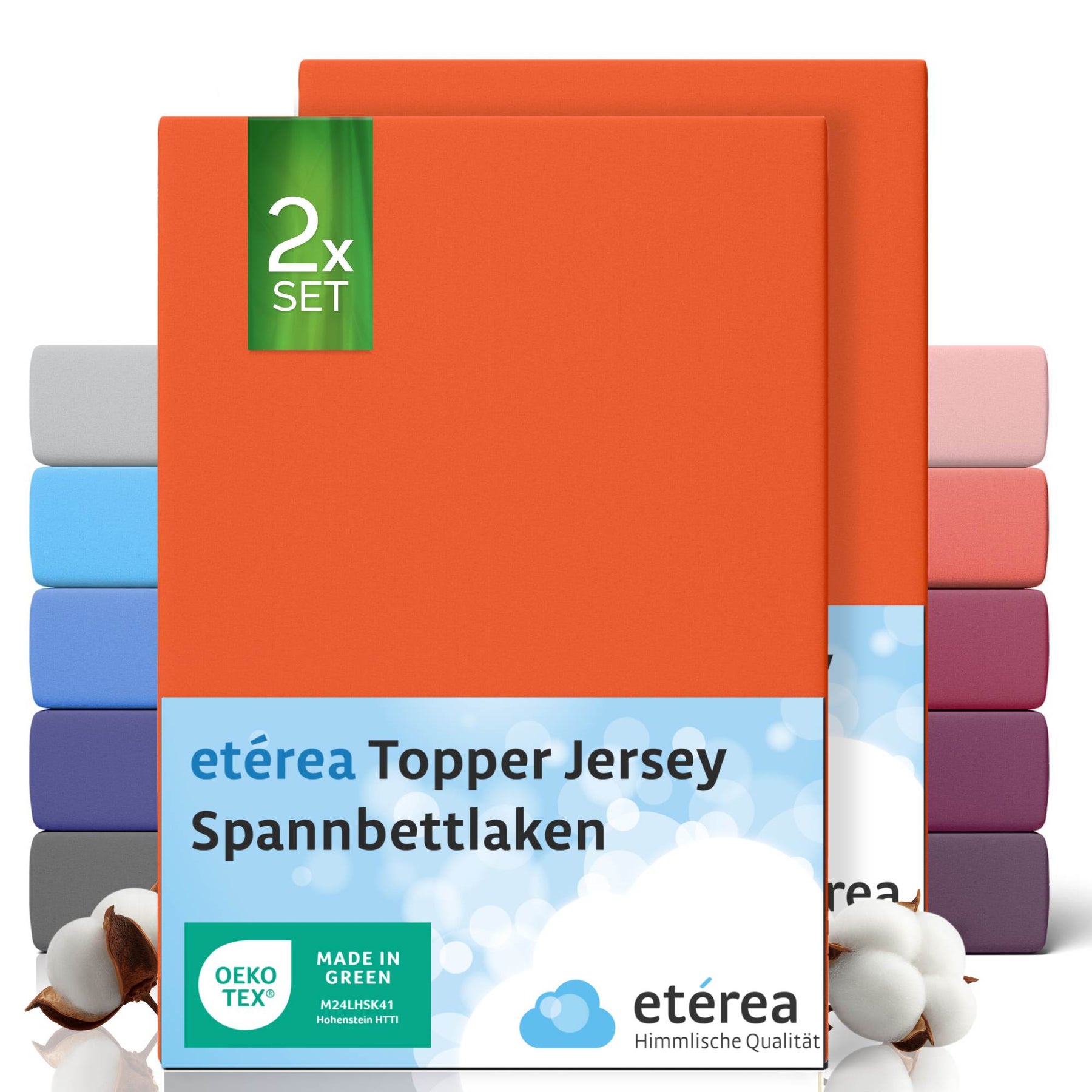 etérea 2 Stück Comfort Jersey Topper Spannbettlaken