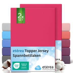 etérea 2 Stück Comfort Jersey Topper Spannbettlaken