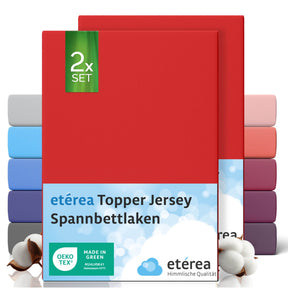 etérea 2 Stück Comfort Jersey Topper Spannbettlaken