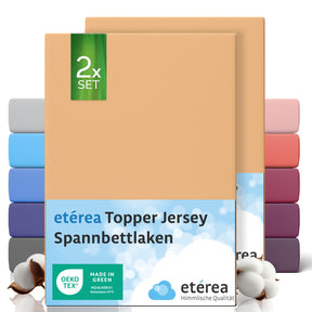 etérea 2 Stück Comfort Jersey Topper Spannbettlaken