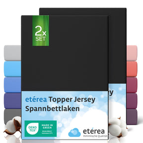etérea 2 Stück Comfort Jersey Topper Spannbettlaken