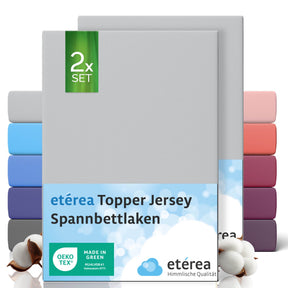 etérea 2 Stück Comfort Jersey Topper Spannbettlaken