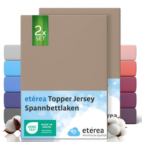 etérea 2 Stück Comfort Jersey Topper Spannbettlaken