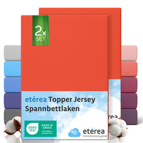 etérea 2 Stück Comfort Jersey Topper Spannbettlaken