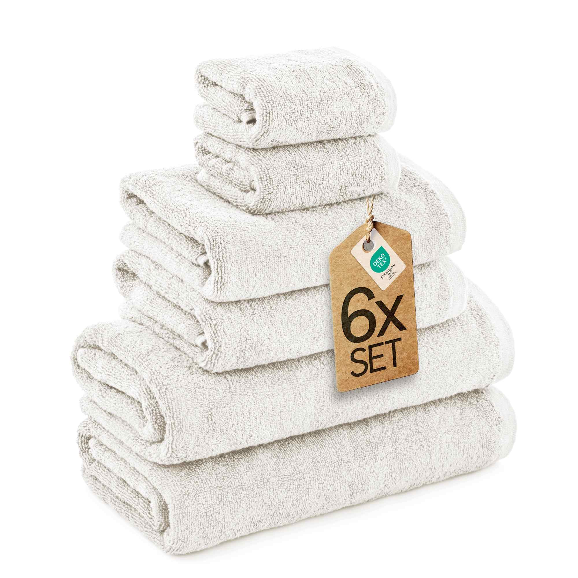 6 tlg. Baumwolle Handtuch-Set eco Viola Alle Farben