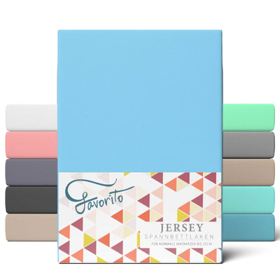 Favorito Jersey Spannbettlaken Baby Blau #farbe_babyblau