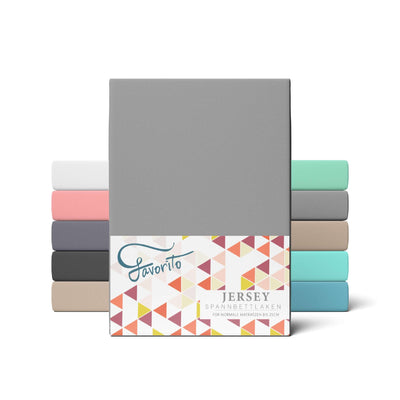 Favorito Jersey Spannbettlaken Grau 180x200 #farbe_grau