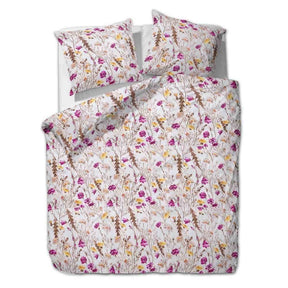 etérea Renforcé Bettwäsche Bettwäsche Blumen Pink Gelb Beige Pink 135x200 cm + 80x80 cm