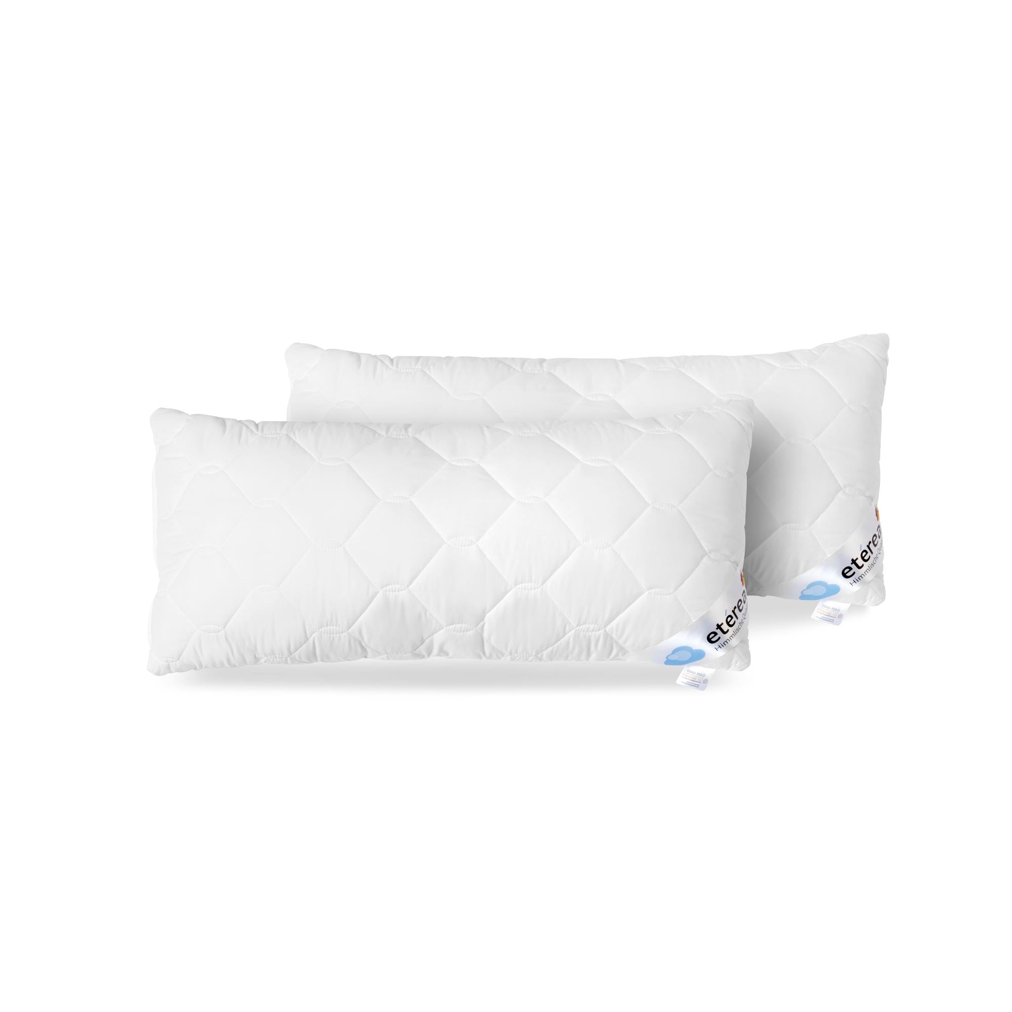 etérea Frieda Kopfkissen Microsatin Komfort 2er Set mit Reißverschluss 40x80 cm