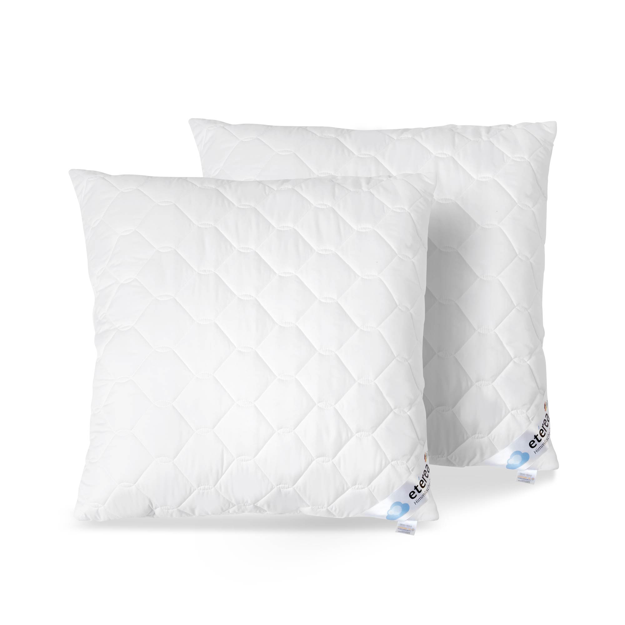 etérea Frieda Kopfkissen Microsatin Komfort 2er Set mit Reißverschluss 80x80 cm
