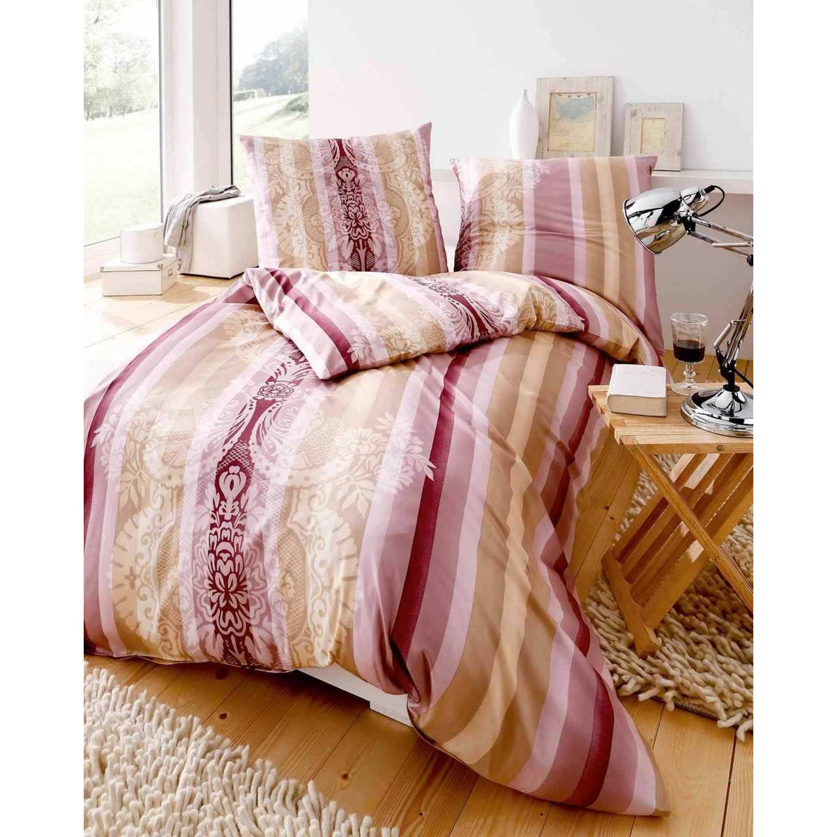 Kaeppel Satin Bettwäsche Valuable Rosenholz 135x200 cm + 80x80 cm