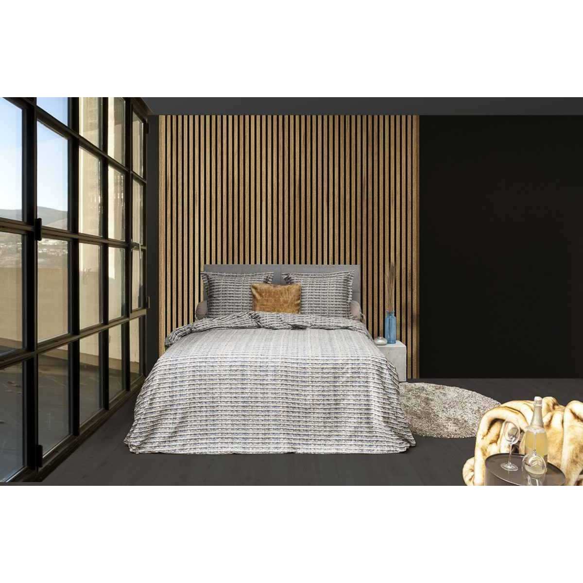 HnL Satin Bettwäsche Gatsby Gestreift Multi 135x200 cm + 80x80 cm