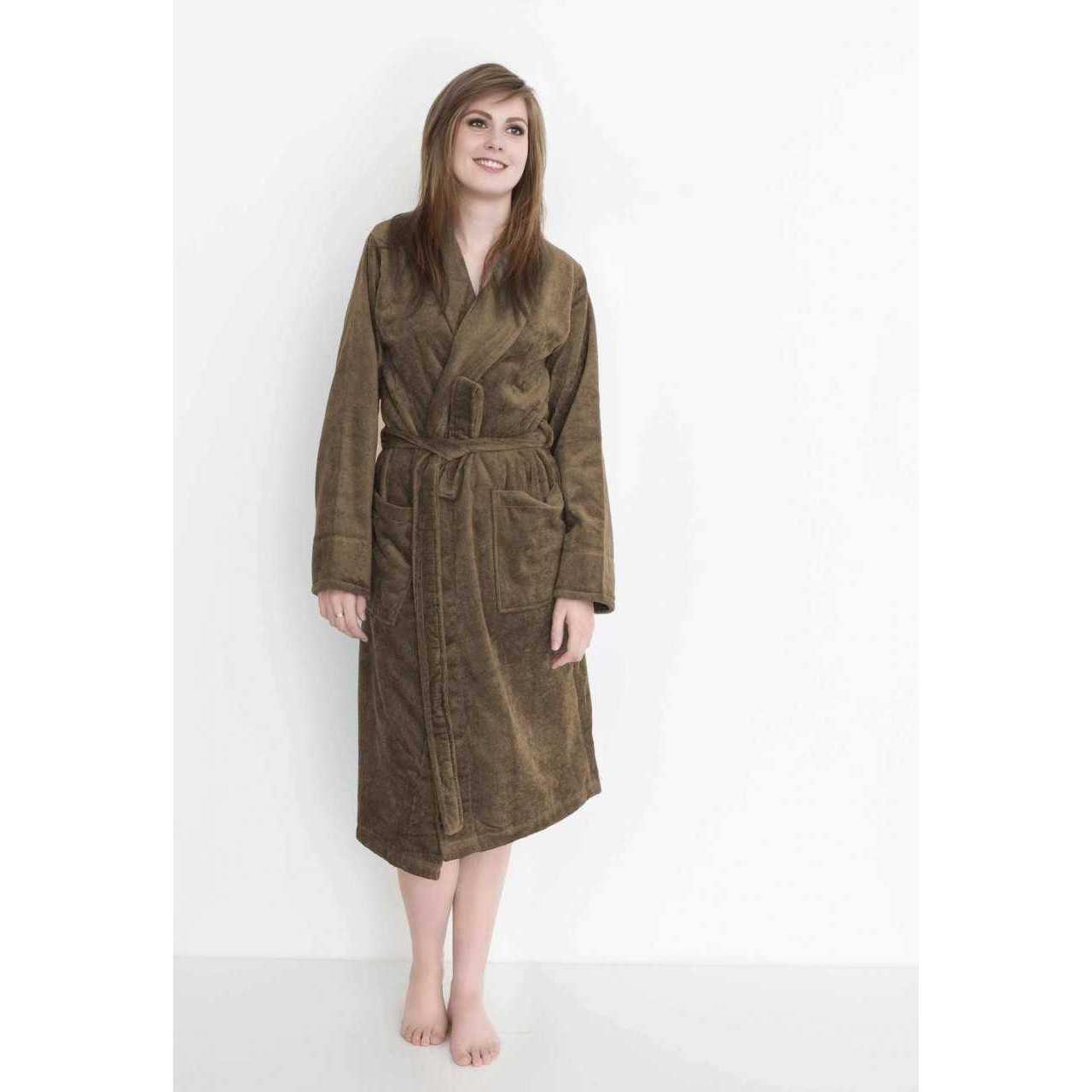 Heckett & Lane Bademantel Velours Baumwolle