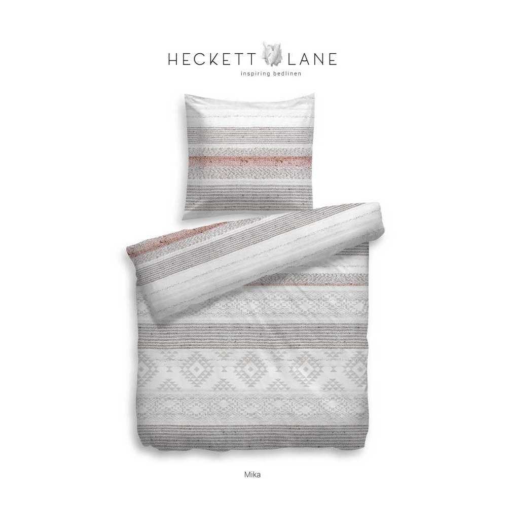 HnL Flanell Bettwäsche Mika Weiß Grau 135x200 cm + 80x80 cm