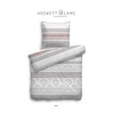 HnL Flanell Bettwäsche Mika Weiß Grau 135x200 cm + 80x80 cm