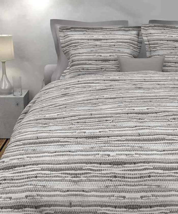 HNL Velvet Touch Baumwoll Bettwäsche Motley Braun Grau 135x200 cm + 80x80 cm