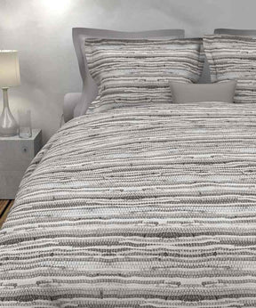 HNL Velvet Touch Baumwoll Bettwäsche Motley Braun Grau 135x200 cm + 80x80 cm