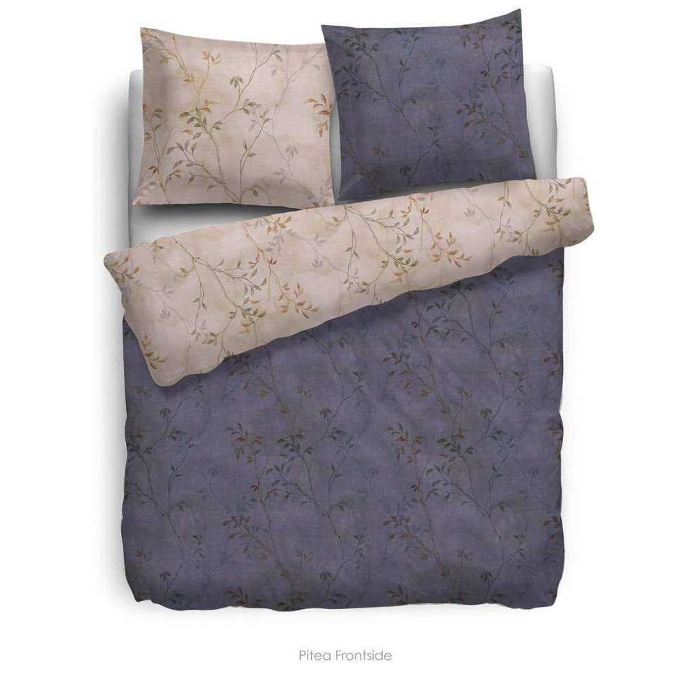 HnL Velvet Touch Satin Bettwäsche Bettwäsche Pitea Blüten Beige Violett