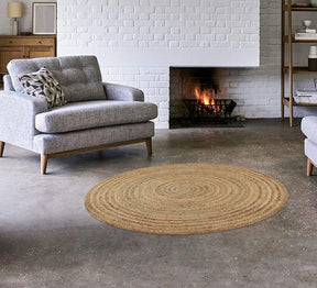 Jute Teppich Rund 100x100 cm