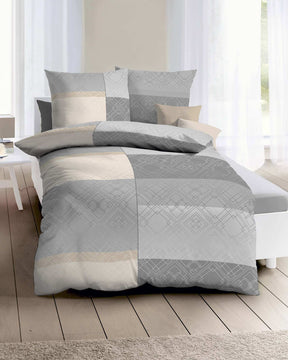 Kaeppel Satin Bettwäsche Gatsby Rosenholz Grau