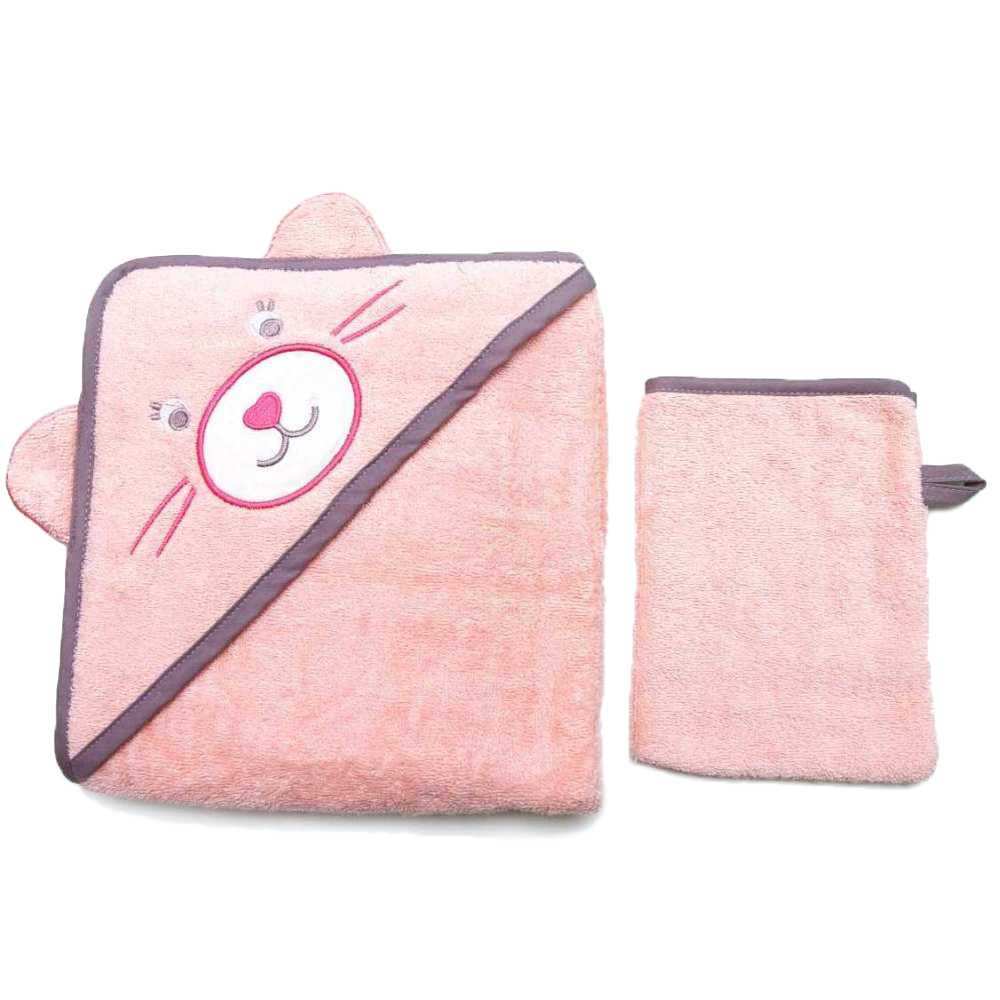 etérea 100% Baumwolle Baby Kapuzenhandtuch #farbe_rosa